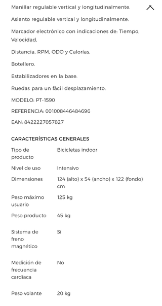 Bicicleta Spinning STONE SALTER PT-1590