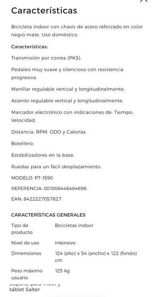 Bicicleta Spinning STONE SALTER PT-1590