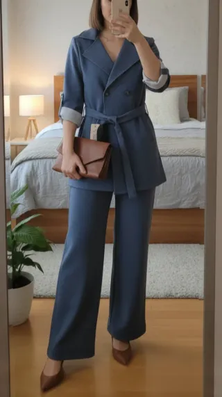 Traje de pantalón azul