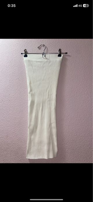 Falda blanca elástica talla única