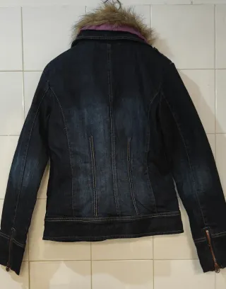 Giacca jeans con pelliccia