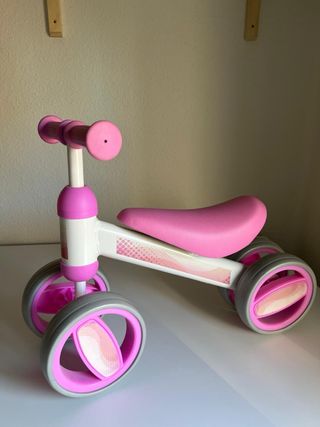 Bicicleta correpasillos 4 ruedas rosa