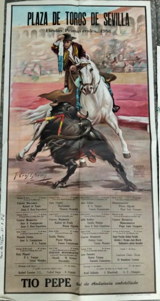 Cartel Taurino Plaza de Toros Sevilla 1986