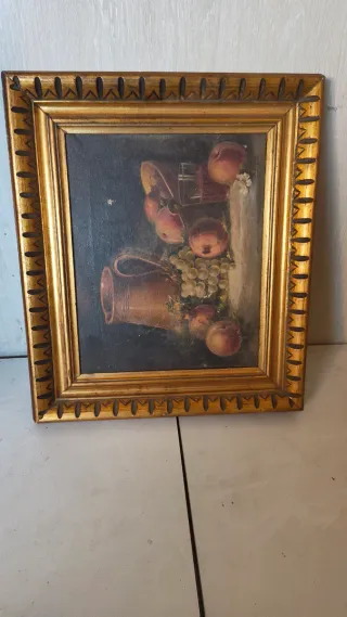 Cuadro óleo naturaleza muerta antiguo