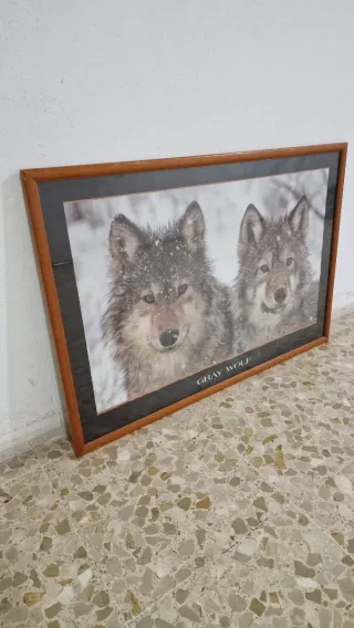 Cuadro Lobo Gris Vintage 1994