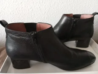Botines Hispanitas Piel Negros Mujer