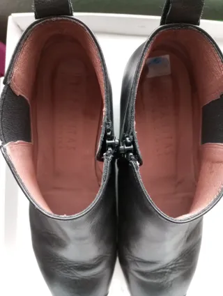 Botines Hispanitas Piel Negros Mujer