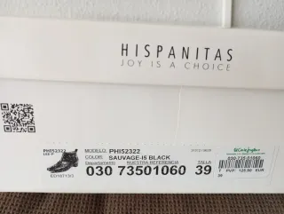 Botines Hispanitas Piel Negros Mujer