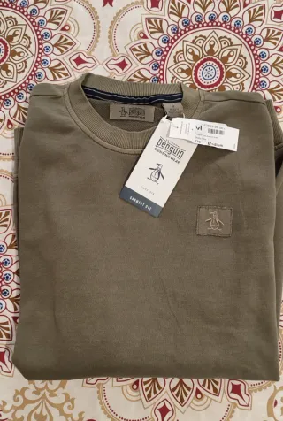 Sudadera Penguin Verde Oliva caqui Talla M