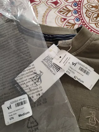 Sudadera Penguin Verde Oliva caqui Talla M