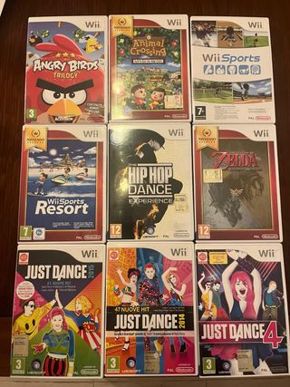 Lote 9 Giochi Wii: Just Dance, Zelda, Angry Birds