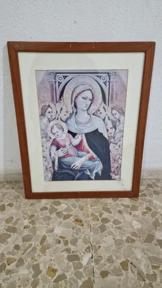 Lámina Virgen María Marco Madera