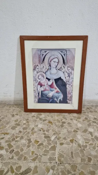 Lámina Virgen María Marco Madera