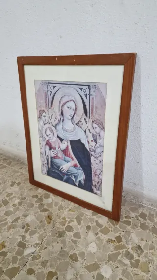 Lámina Virgen María Marco Madera