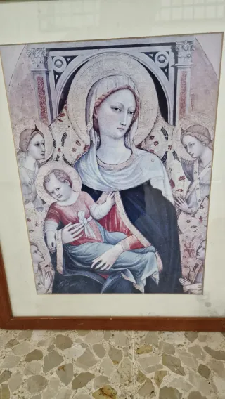 Lámina Virgen María Marco Madera