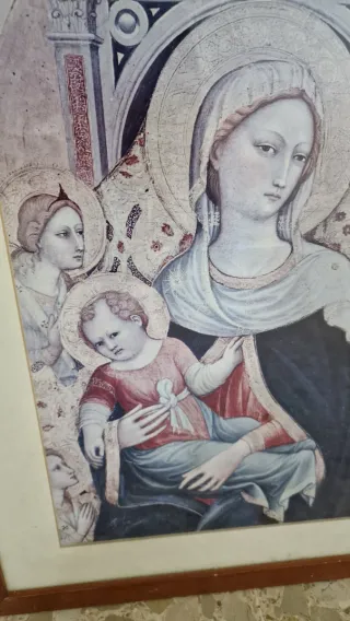 Lámina Virgen María Marco Madera