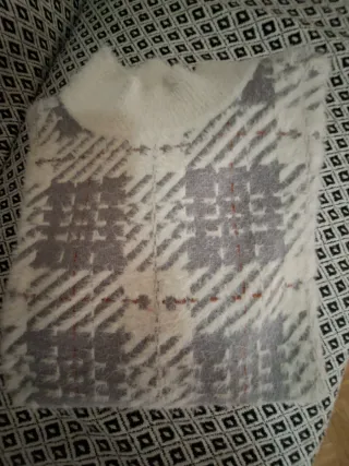 Jersey cuadros gris y blanco Talla L