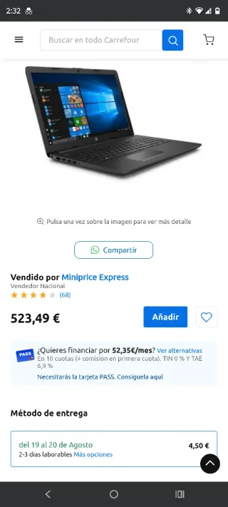 Portátil HP Negro/Gris