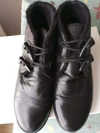 Botines piel negros mujer