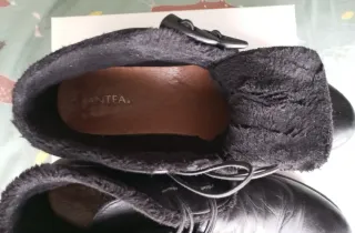 Botines piel negros mujer