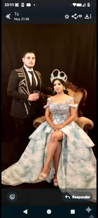 Vestido de novia verde agua talla S