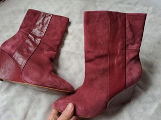 Botines ZARA terciopelo ROJO 38 Chollo!!