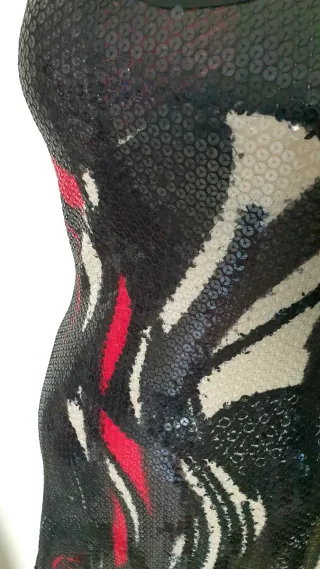 Mini abito paillettes nero multicolor taglia M