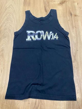 Camiseta tirantes Row14 negra mujer