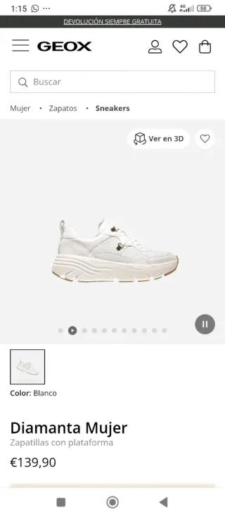 Zapatillas piel blancas mujer plataforma