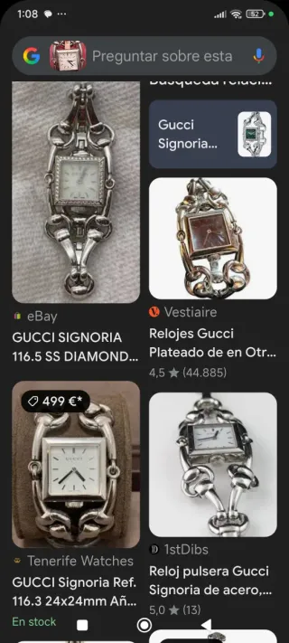 Reloj Gucci Mujer de acero y cuarzo blanco.