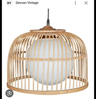 Lámpara de techo bambú y metal