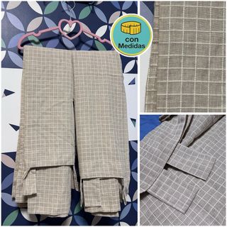 Pareja Cortinas Visillo Lino Topo/Beige