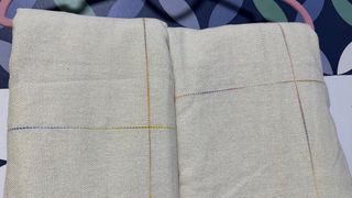 Cortinas Lino Crudo Cuadros Multicolor