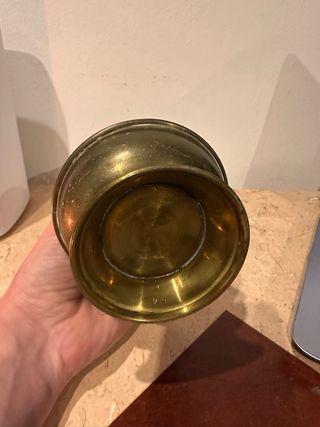 Lampada a olio vintage in metallo e vetro