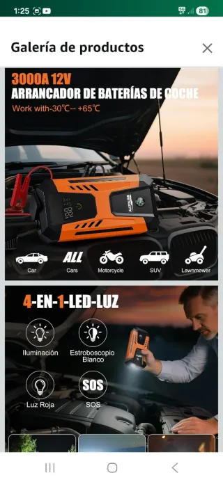 Arrancador de Baterías Coche 3000A 12V nuevo preci