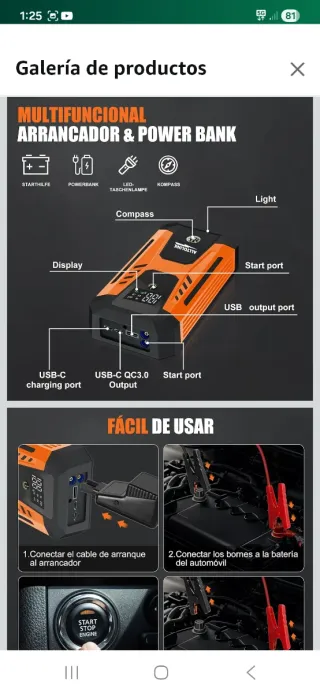 Arrancador de Baterías Coche 3000A 12V nuevo preci