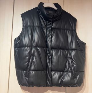 Chaleco polipiel negro talla 2XL