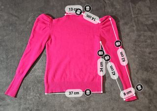 Maglione Max S/M Maniche Sbuffo Fucsia