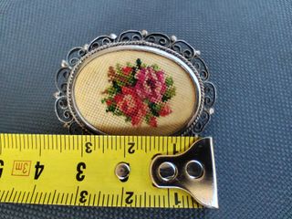 Broche Ovalado Petit Point Vintage