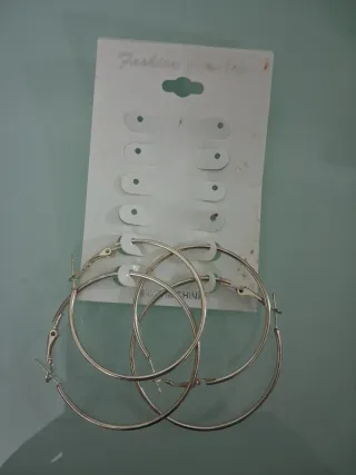 Pendientes Aro Bisutería Plateados