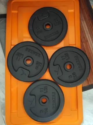 Discos Mancuernas 1kg y 5kg + Barras y Cierres