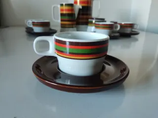 JUEGO DE CAFÉ VINTAGE PORCELANA BIDASOA 80
