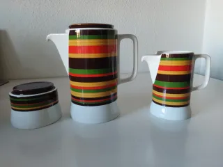 JUEGO DE CAFÉ VINTAGE PORCELANA BIDASOA 80