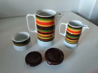 JUEGO DE CAFÉ VINTAGE PORCELANA BIDASOA 80