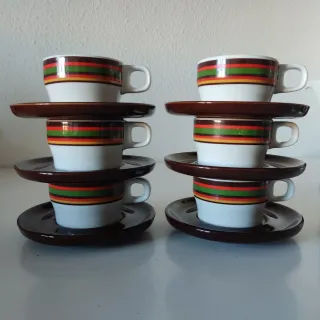 JUEGO DE CAFÉ VINTAGE PORCELANA BIDASOA 80