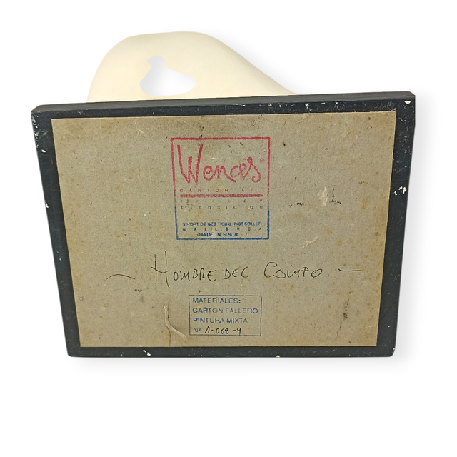 Figura cartón fallero firmada “Wences” — “Hombre del Campo”