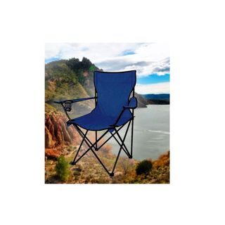 5 Sillas Plegables Gris Exterior con Portavasos