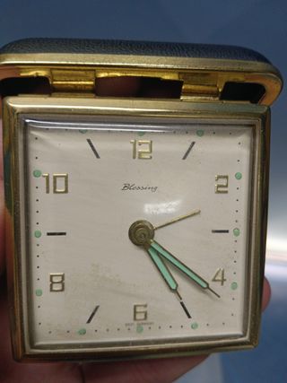RELOJ despertador, de mesilla o de viaje BLESSING 2 JEWELS. WEST GERMANY. 1960