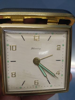 RELOJ despertador, de mesilla o de viaje BLESSING 2 JEWELS. WEST GERMANY. 1960
