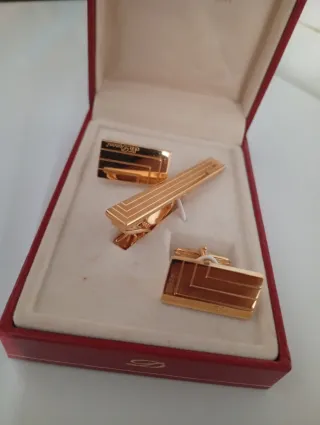 Gemelos y pinza S.T. Dupont dorados